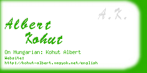 albert kohut business card